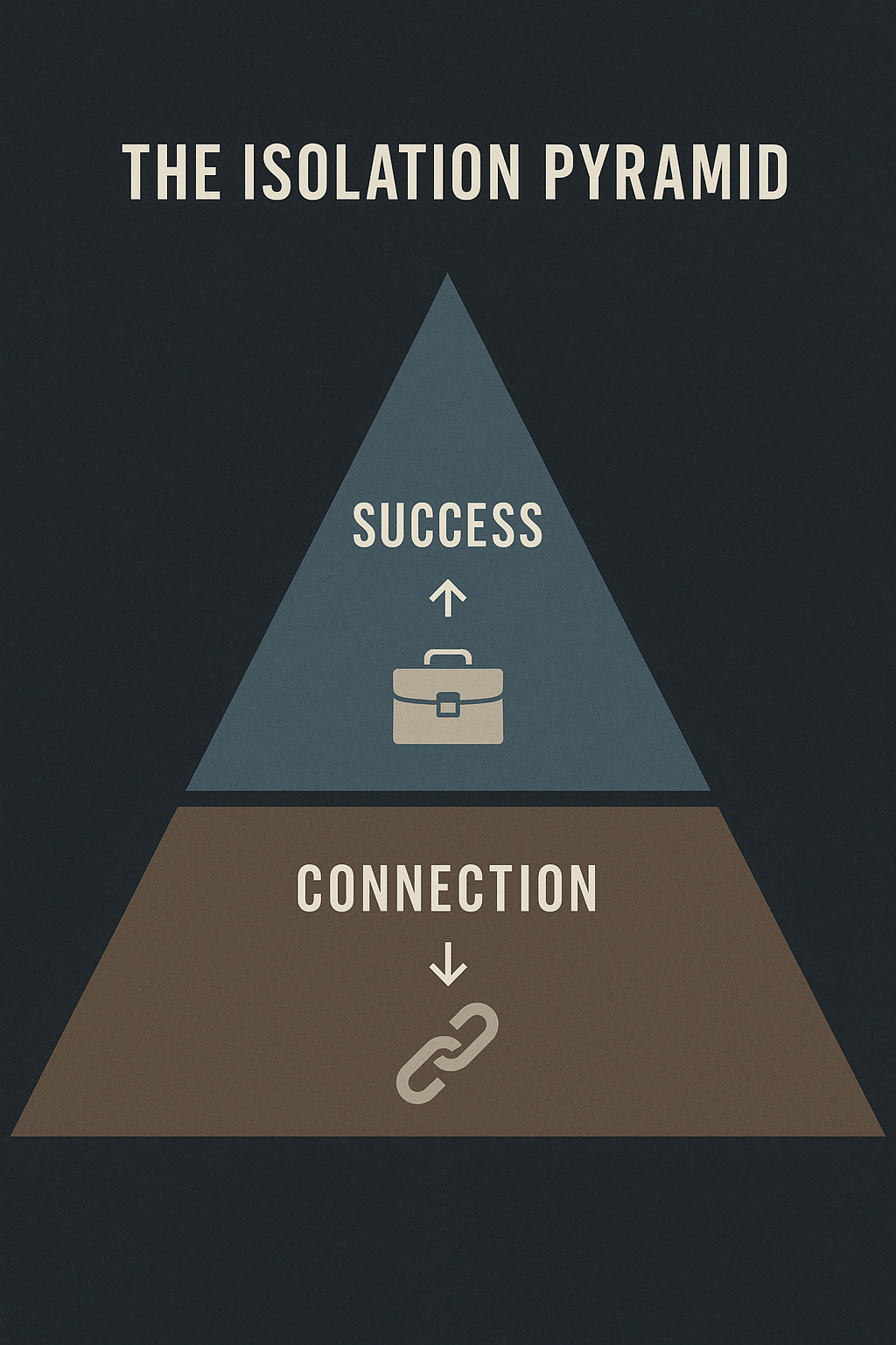 Pyramid graphic: Success ↑ / Connection ↓